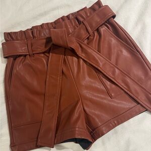 Express Brown Faux Leather Shorts